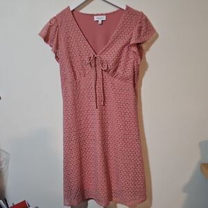 Gilli Pink Lace Mini Dress